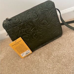 Patricia Nash Olive Green Vallata Leather Shoulder Bag NWT